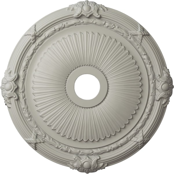 Ekena Millwork Heaton Ceiling Medallion (Fits Canopies up to 6 1/2"), 27 1/2"OD x 3 7/8"ID x 2 1/4"P, Pot of Cream CM27HEPCF - main